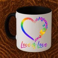 Love Is Love Rainbow Butterfly Heart Coffee Mug thumb 2