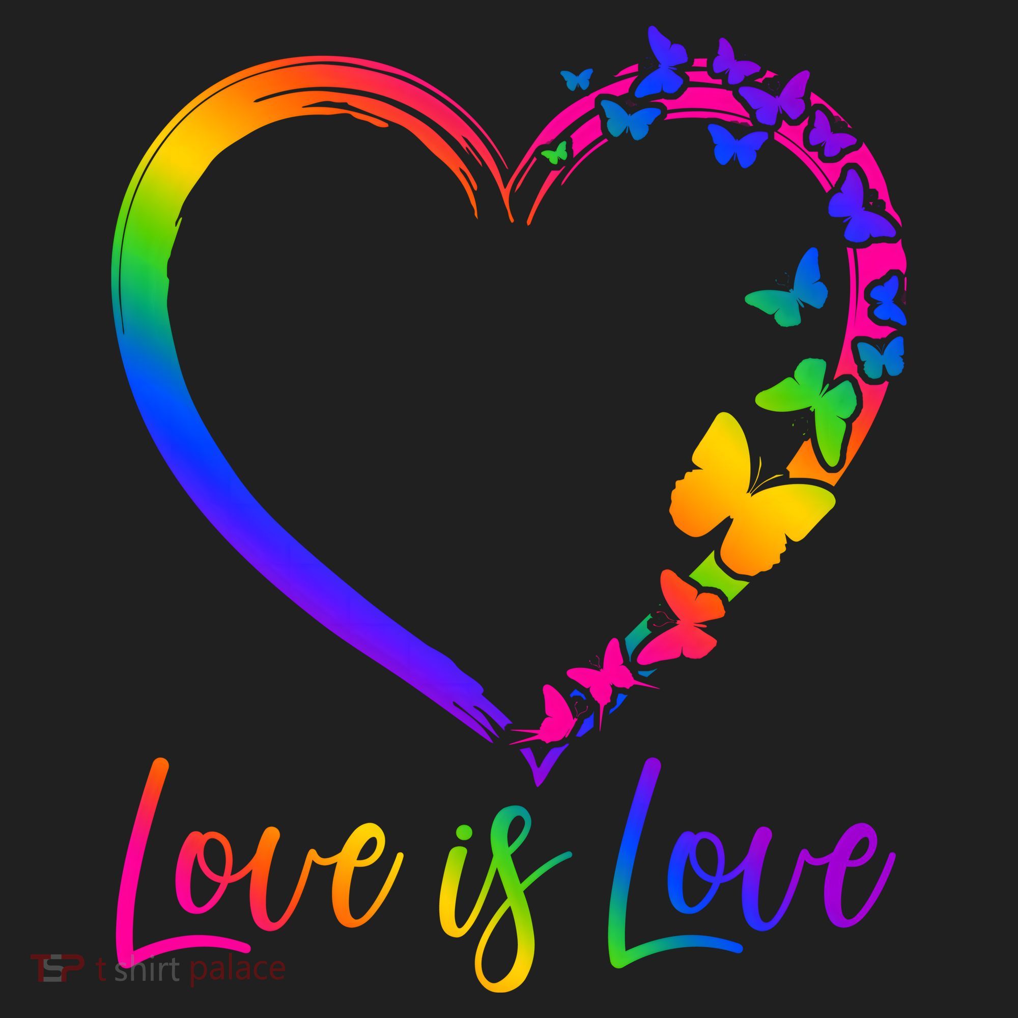 Love Is Love Rainbow Butterfly Heart Beanie