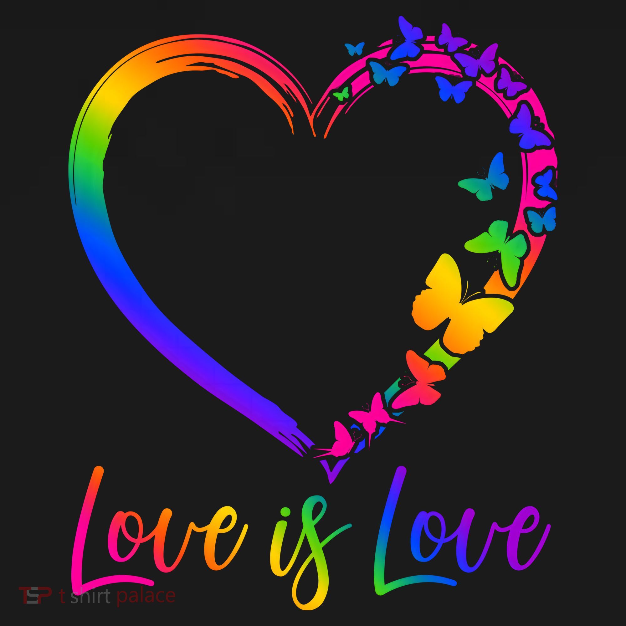 Love Is Love Rainbow Butterfly Heart Women's Hoodie
