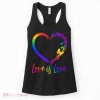 Love Is Love Rainbow Butterfly Heart Women's Tank Top thumb 0