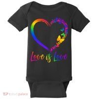 Love Is Love Rainbow Butterfly Heart Baby Bodysuit thumb 0