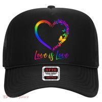 Love Is Love Rainbow Butterfly Heart Hat thumb 0