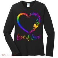 Love Is Love Rainbow Butterfly Heart Women's Long Sleeve Shirt thumb 0