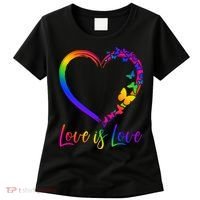 Love Is Love Rainbow Butterfly Heart Women's T-Shirt thumb 0