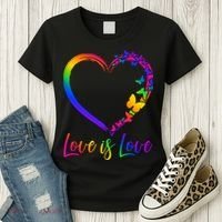 Love Is Love Rainbow Butterfly Heart Women's T-Shirt thumb 3