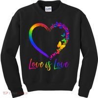 Love Is Love Rainbow Butterfly Heart Kids Sweatshirt thumb 0