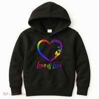 Love Is Love Rainbow Butterfly Heart Kids Hoodie thumb 0