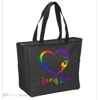 Love Is Love Rainbow Butterfly Heart Tote Bag thumb 2