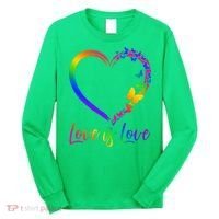 Love Is Love Rainbow Butterfly Heart Long Sleeve Shirt thumb 0