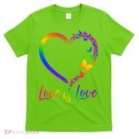 Love Is Love Rainbow Butterfly Heart T-Shirt thumb 0