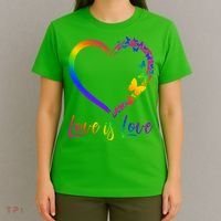 Love Is Love Rainbow Butterfly Heart T-Shirt thumb 4