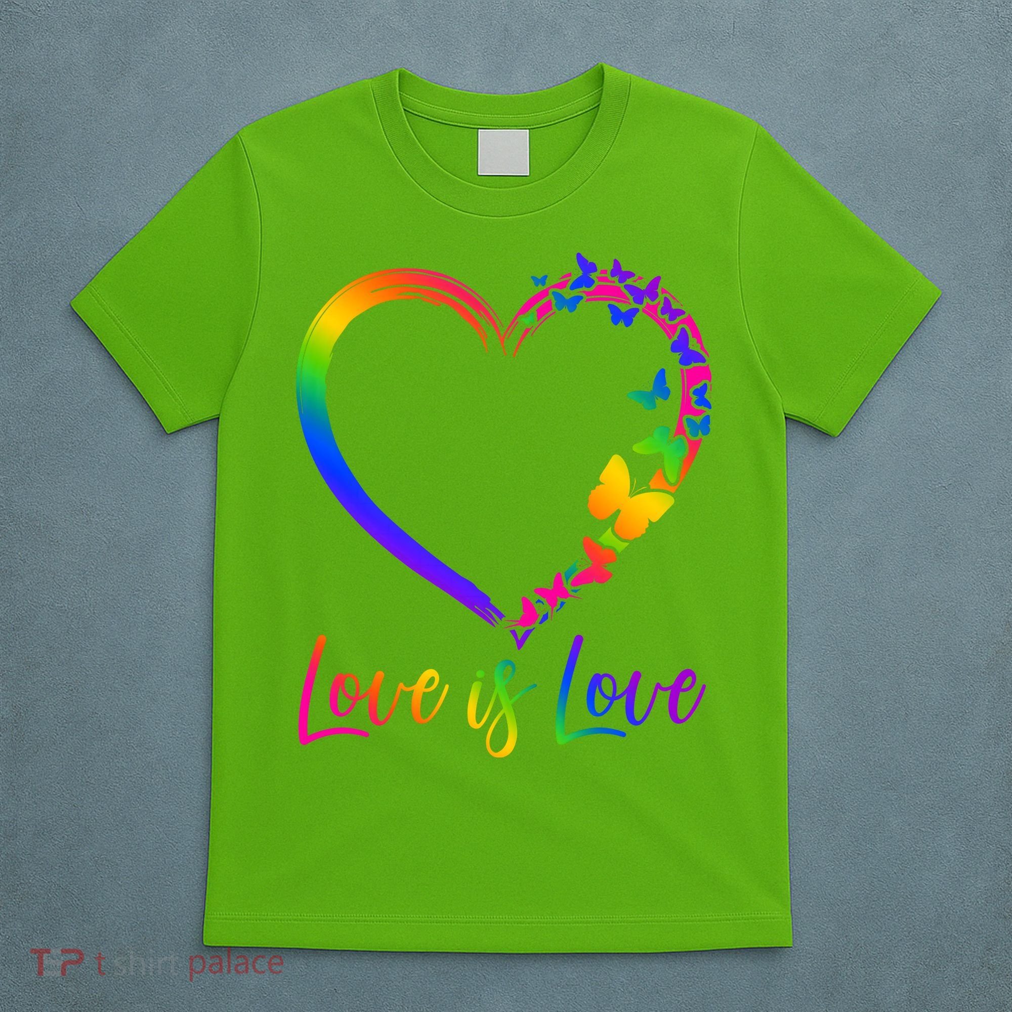 Love Is Love Rainbow Butterfly Heart T-Shirt