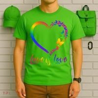 Love Is Love Rainbow Butterfly Heart T-Shirt thumb 6