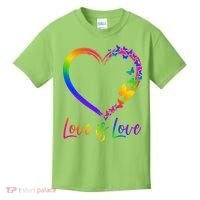 Love Is Love Rainbow Butterfly Heart Kids T-Shirt thumb 0