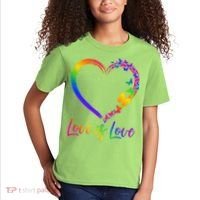 Love Is Love Rainbow Butterfly Heart Kids T-Shirt thumb 2