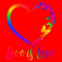 Love Is Love Rainbow Butterfly Heart Santa Hat thumb 1