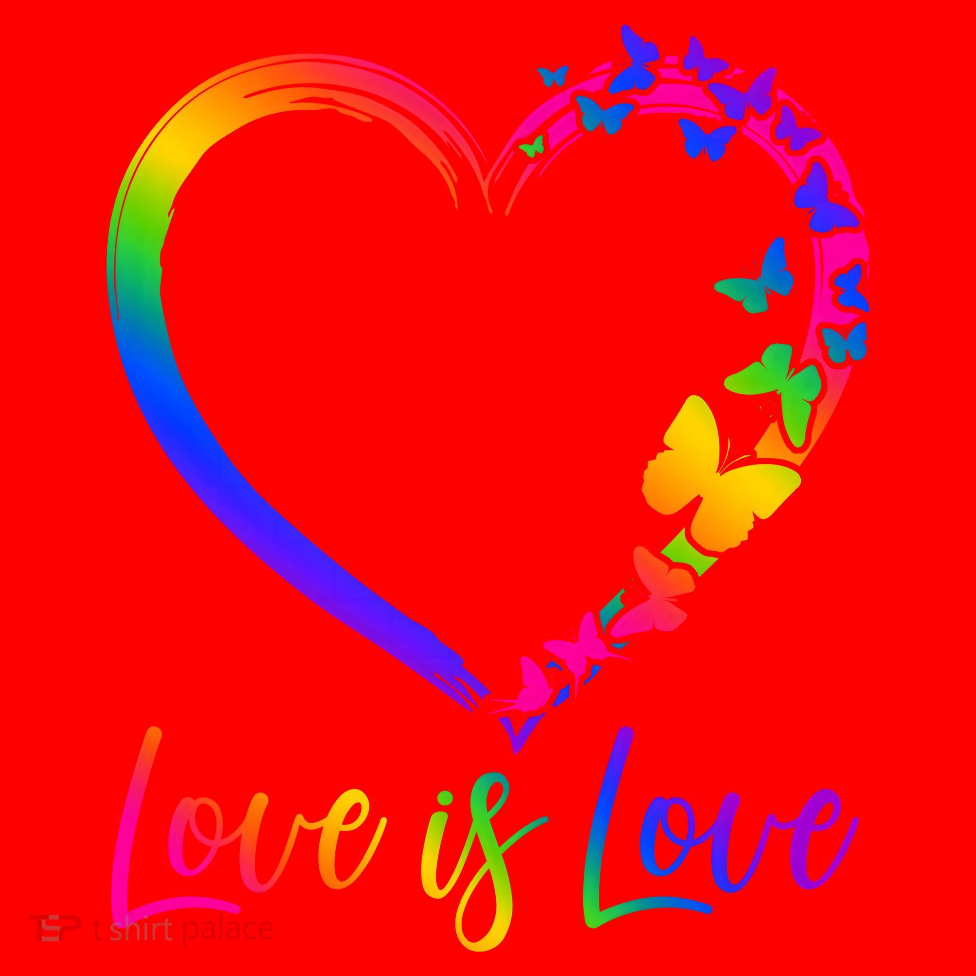 Love Is Love Rainbow Butterfly Heart Santa Hat
