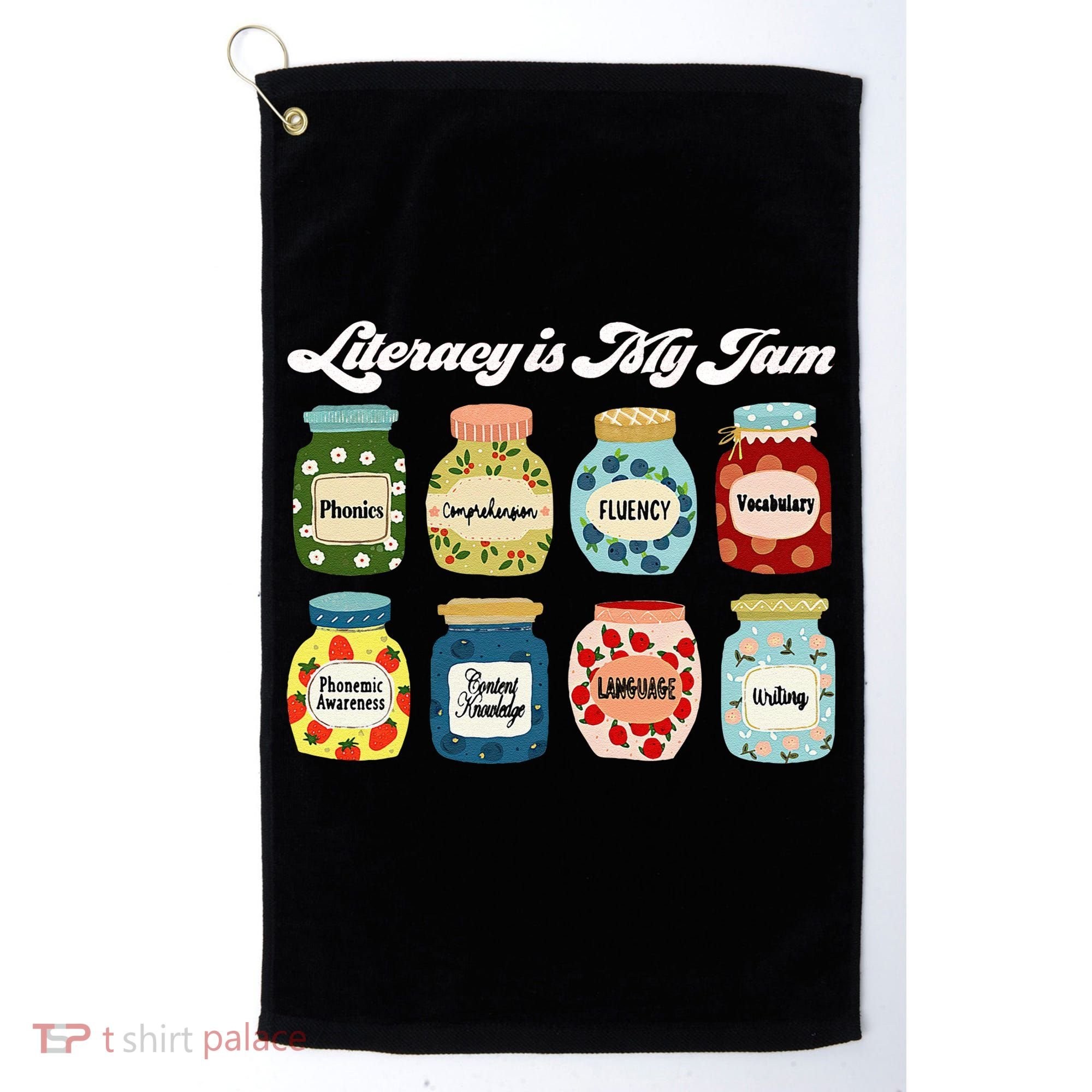 Literacy Is My Jam Specialist English Coach, Reading Teacher Appreciation Gift Golf Towel