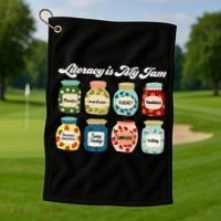 Literacy Is My Jam Specialist English Coach, Reading Teacher Appreciation Gift Golf Towel thumb 1