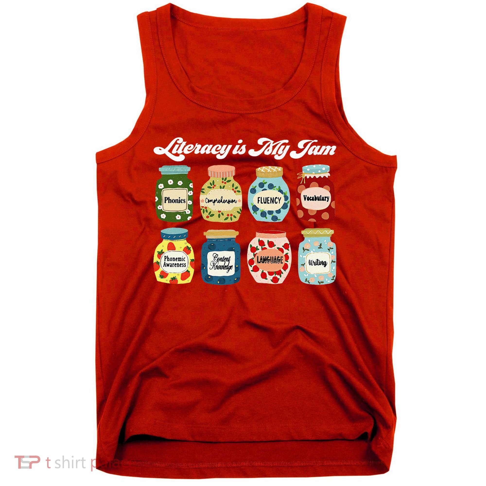 Literacy Is My Jam Specialist English Coach, Reading Teacher Appreciation Gift Tank Top
