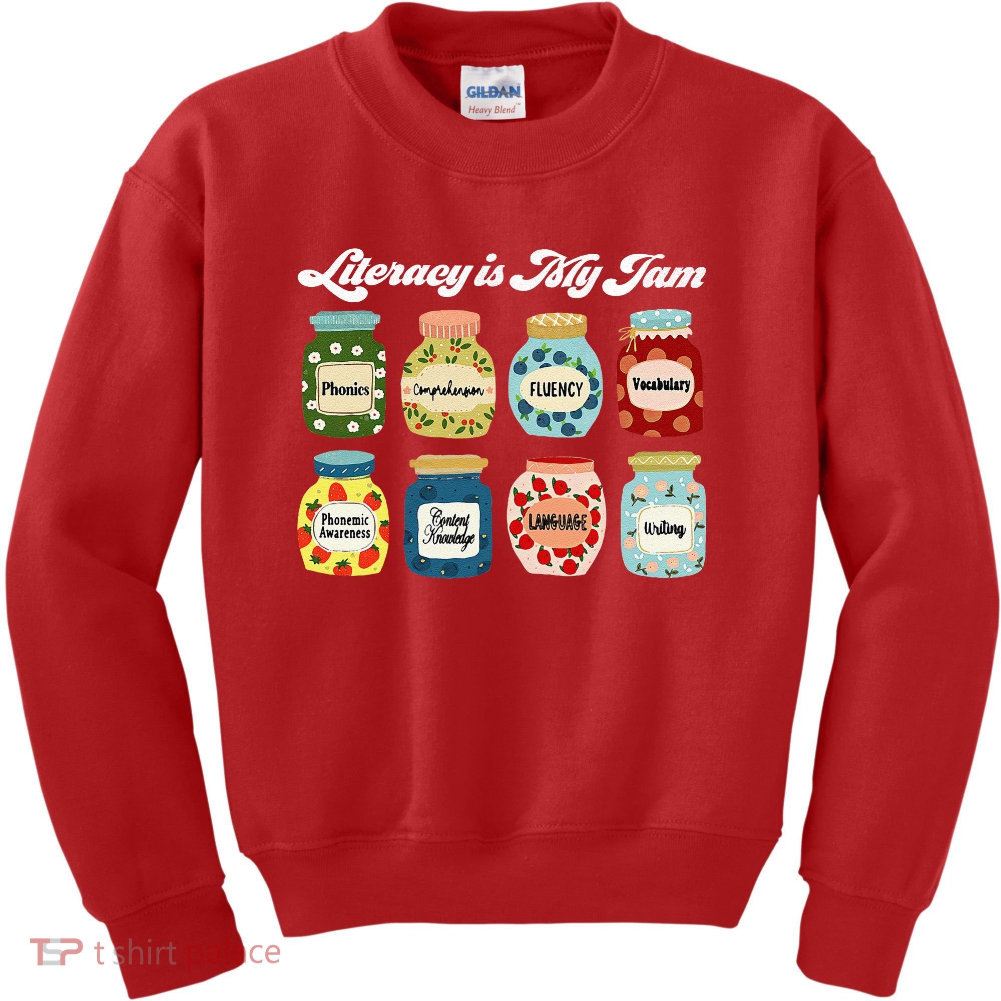Literacy Is My Jam Specialist English Coach, Reading Teacher Appreciation Gift Kids Sweatshirt