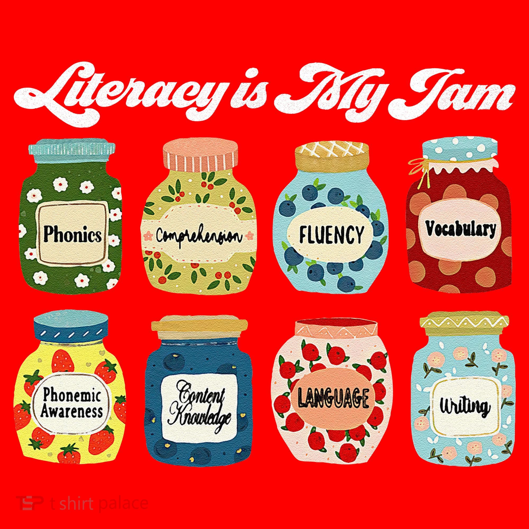 Literacy Is My Jam Specialist English Coach, Reading Teacher Appreciation Gift Kids Sweatshirt