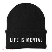 Life Is Mental Positive Mental Health Beanie thumb 0