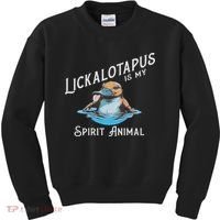 Lickalottapus Is My Spirit Animal Front And Back Kids Sweatshirt thumb 0
