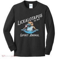 Lickalottapus Is My Spirit Animal Front And Back Kids Long Sleeve Shirt thumb 0