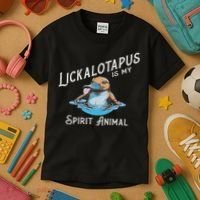 Lickalottapus Is My Spirit Animal Front And Back Kids T-Shirt thumb 3