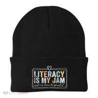 Literacy Is My Jam And Im Here To Spread It Beanie thumb 0