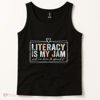 Literacy Is My Jam And Im Here To Spread It Tank Top thumb 2