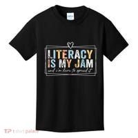 Literacy Is My Jam And Im Here To Spread It Kids T-Shirt thumb 0