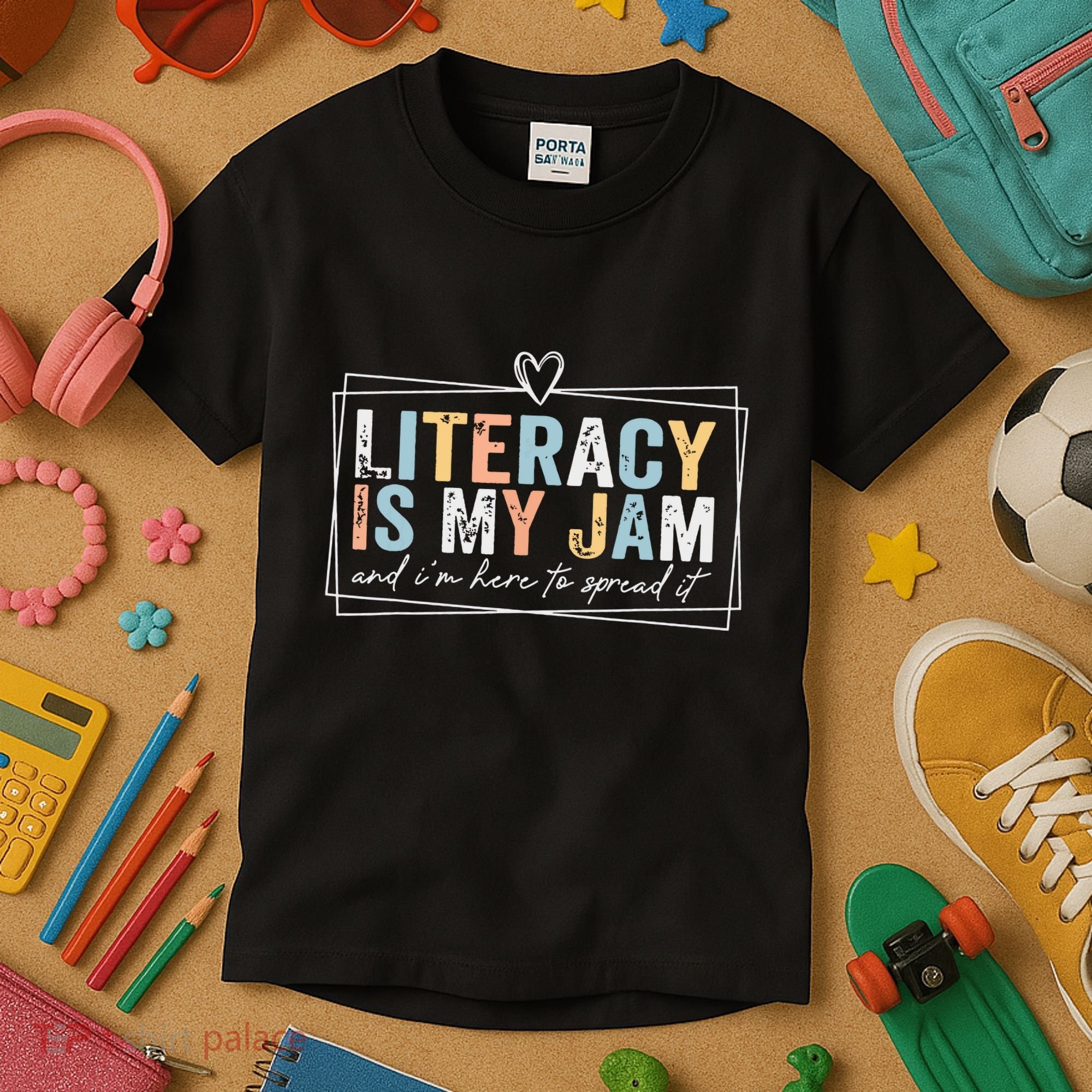 Literacy Is My Jam And Im Here To Spread It Kids T-Shirt