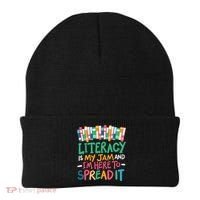 Literacy Is My Jam And Im Here To Spread It Beanie thumb 0