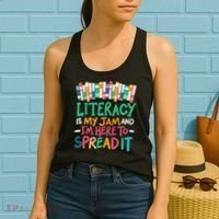 Literacy Is My Jam And Im Here To Spread It Women's Tank Top thumb 2