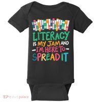Literacy Is My Jam And Im Here To Spread It Baby Bodysuit thumb 0