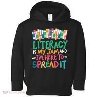 Literacy Is My Jam And Im Here To Spread It Toddler Hoodie thumb 0