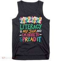 Literacy Is My Jam And Im Here To Spread It Tank Top thumb 0