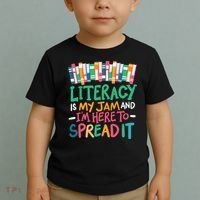 Literacy Is My Jam And Im Here To Spread It Toddler T-Shirt thumb 2