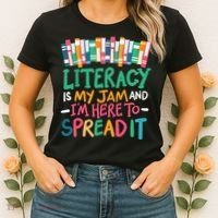 Literacy Is My Jam And Im Here To Spread It Women's T-Shirt thumb 2