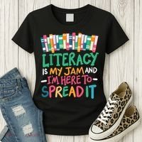 Literacy Is My Jam And Im Here To Spread It Women's T-Shirt thumb 3