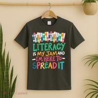 Literacy Is My Jam And Im Here To Spread It T-Shirt thumb 2