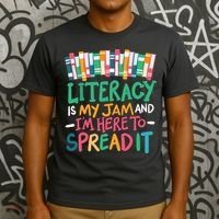 Literacy Is My Jam And Im Here To Spread It T-Shirt thumb 3