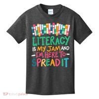 Literacy Is My Jam And Im Here To Spread It Kids T-Shirt thumb 0