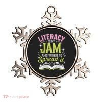 Literacy Is My Jam And Im Here To Spread It Ornament thumb 0