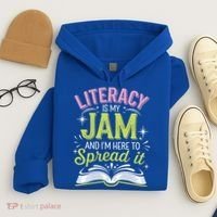 Literacy Is My Jam And Im Here To Spread It Hoodie thumb 4