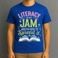 Literacy Is My Jam And Im Here To Spread It T-Shirt thumb 3