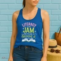 Literacy Is My Jam And Im Here To Spread It Women's Tank Top thumb 2