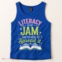 Literacy Is My Jam And Im Here To Spread It Tank Top thumb 2
